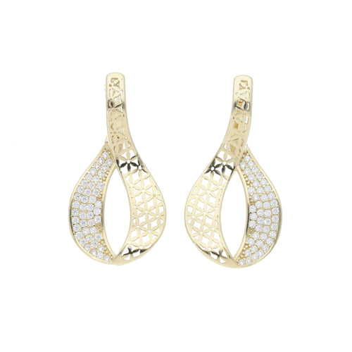 Aretes Grabado Floral