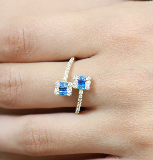 Anillo Cuadrados Azules