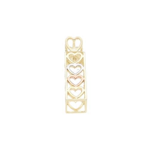 Dije Rectangular con Corazones