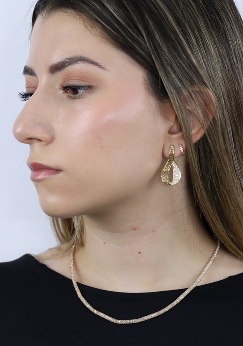 Aretes Grabado Floral