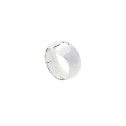 Anillo de Cerrojo de Plata con Baño de Rodio - Alnur Joyería