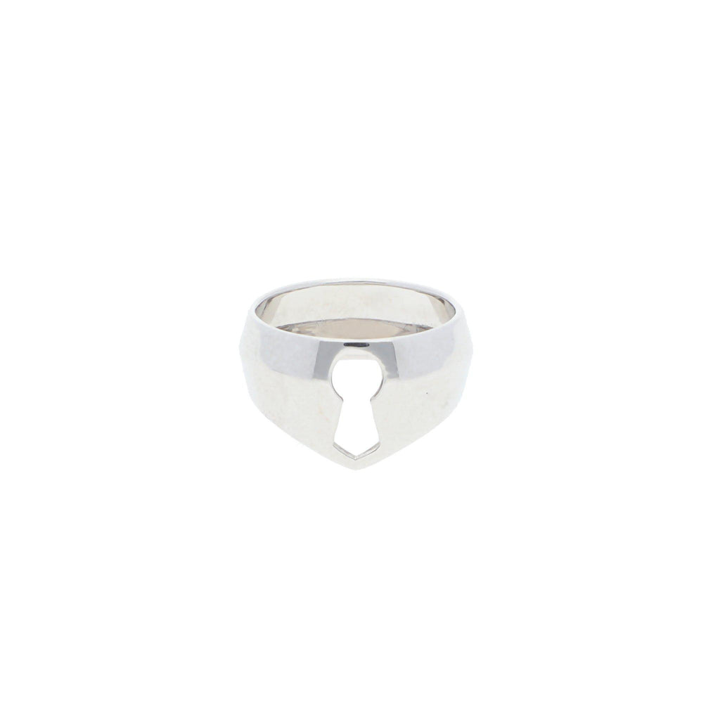 Anillo de Cerrojo de Plata con Baño de Rodio - Alnur Joyería
