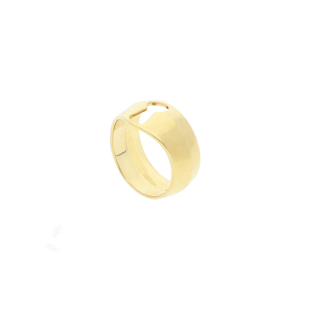 Anillo de Cerrojo de Plata con Baño de Oro - Alnur Joyería