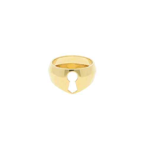 Anillo de Cerrojo de Plata con Baño de Oro - Alnur Joyería