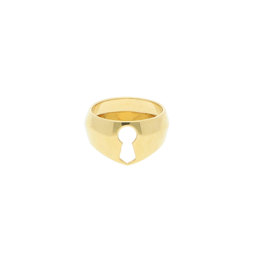 Anillo de Cerrojo de Plata con Baño de Oro - Alnur Joyería
