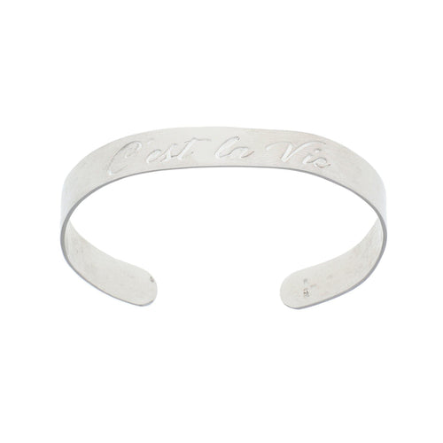 Brazalete C'est la Vie (Asi es la Vida) de Plata con Baño de Rodio - Alnur Joyería