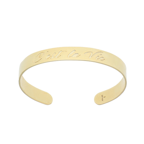 Brazalete C'est la Vie (Asi es la Vida) de Plata con Baño de Oro - Alnur Joyería