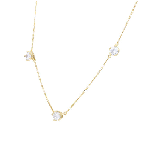 Collar de Corona de Plata con Circonia y Baño de Oro - Alnur Joyería