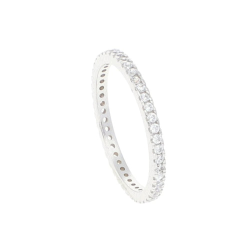 Juego de Anillo y Aretes de Oro Blanco de 14k con Circonias - Alnur Joyería