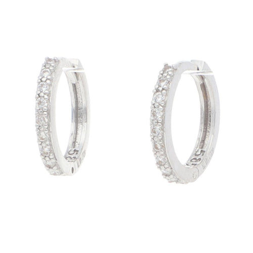 Juego de Anillo y Aretes de Oro Blanco de 14k con Circonias - Alnur Joyería