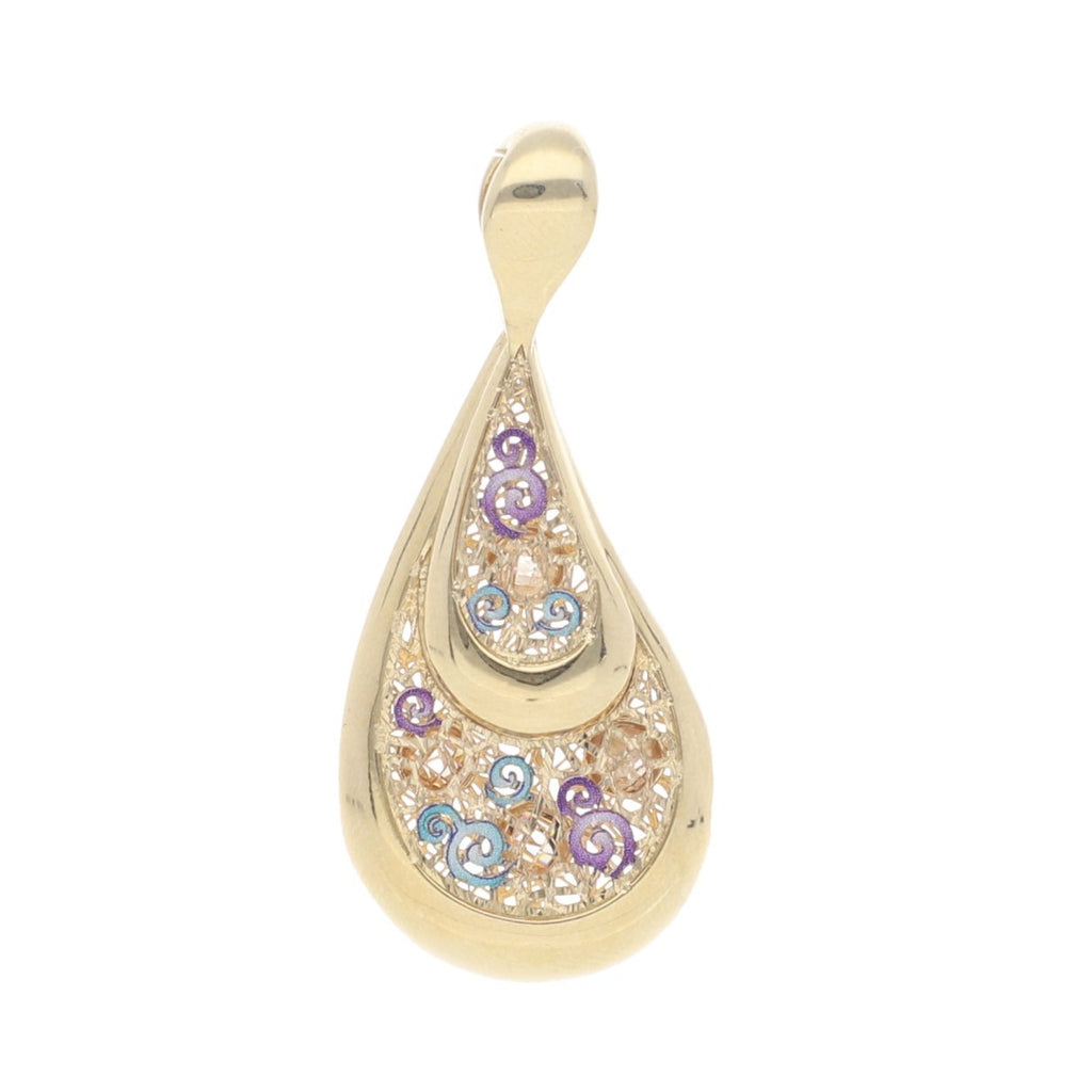 Juego de Oro Amarillo de 14k con Espirales Esmaltados - Alnur Joyería