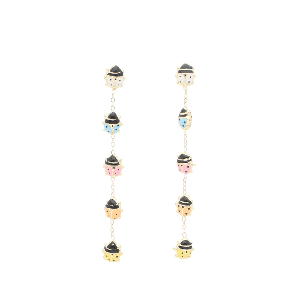 Juego de Catarinas Esmaltadas en Oro de 14k - Alnur Joyería