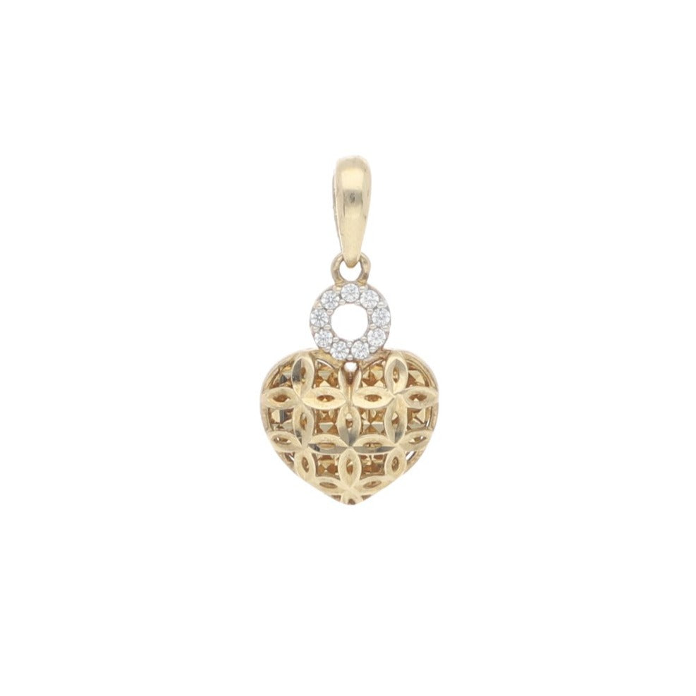 Juego de Aretes y Dije de Corazón de Oro de 14k - Alnur Joyería