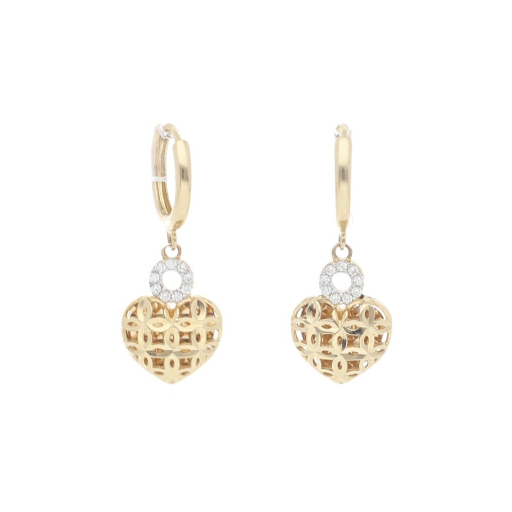 Juego de Aretes y Dije de Corazón de Oro de 14k - Alnur Joyería