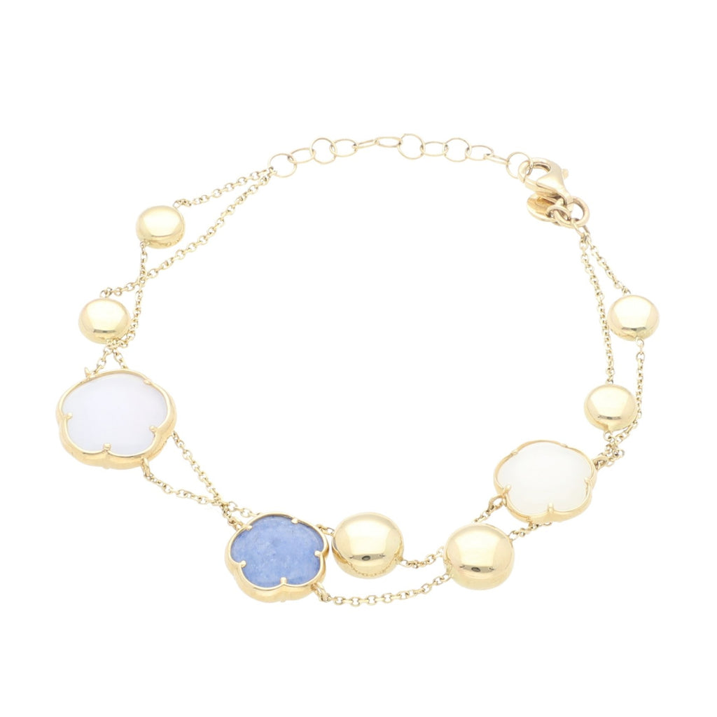 Juego de Flores de Oro de 14k con Piedras Naturales - Alnur Joyería
