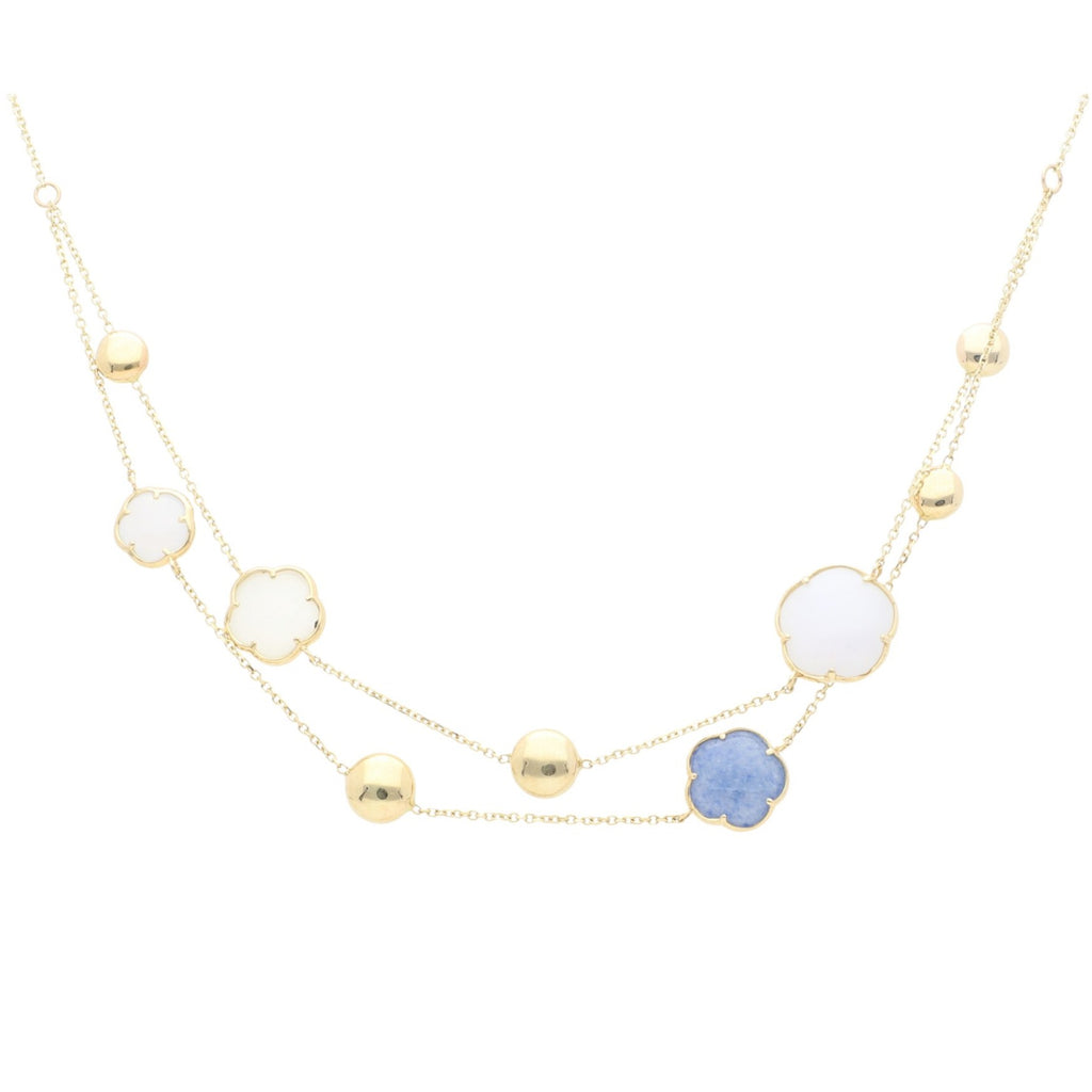 Juego de Flores de Oro de 14k con Piedras Naturales - Alnur Joyería