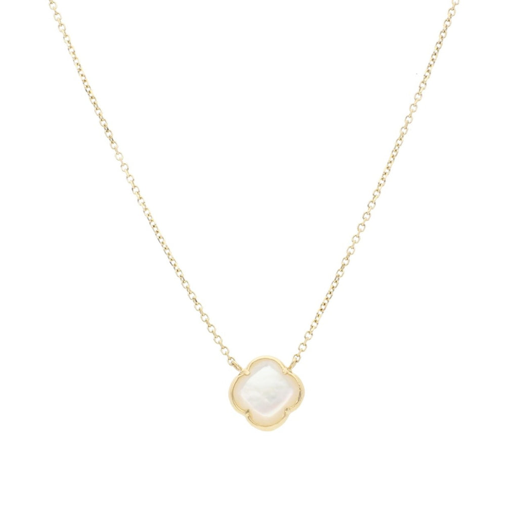 Juego de Flores de Madreperla en Oro de 14k - Alnur Joyería