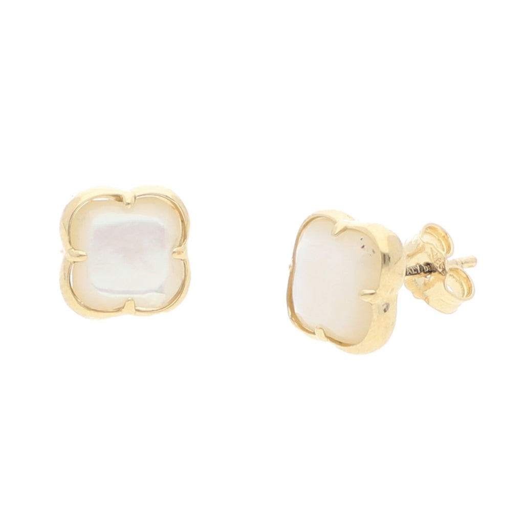 Juego de Flores de Madreperla en Oro de 14k - Alnur Joyería