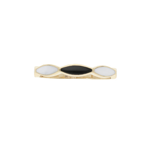 Anillo Esmaltado Blanco y Negro