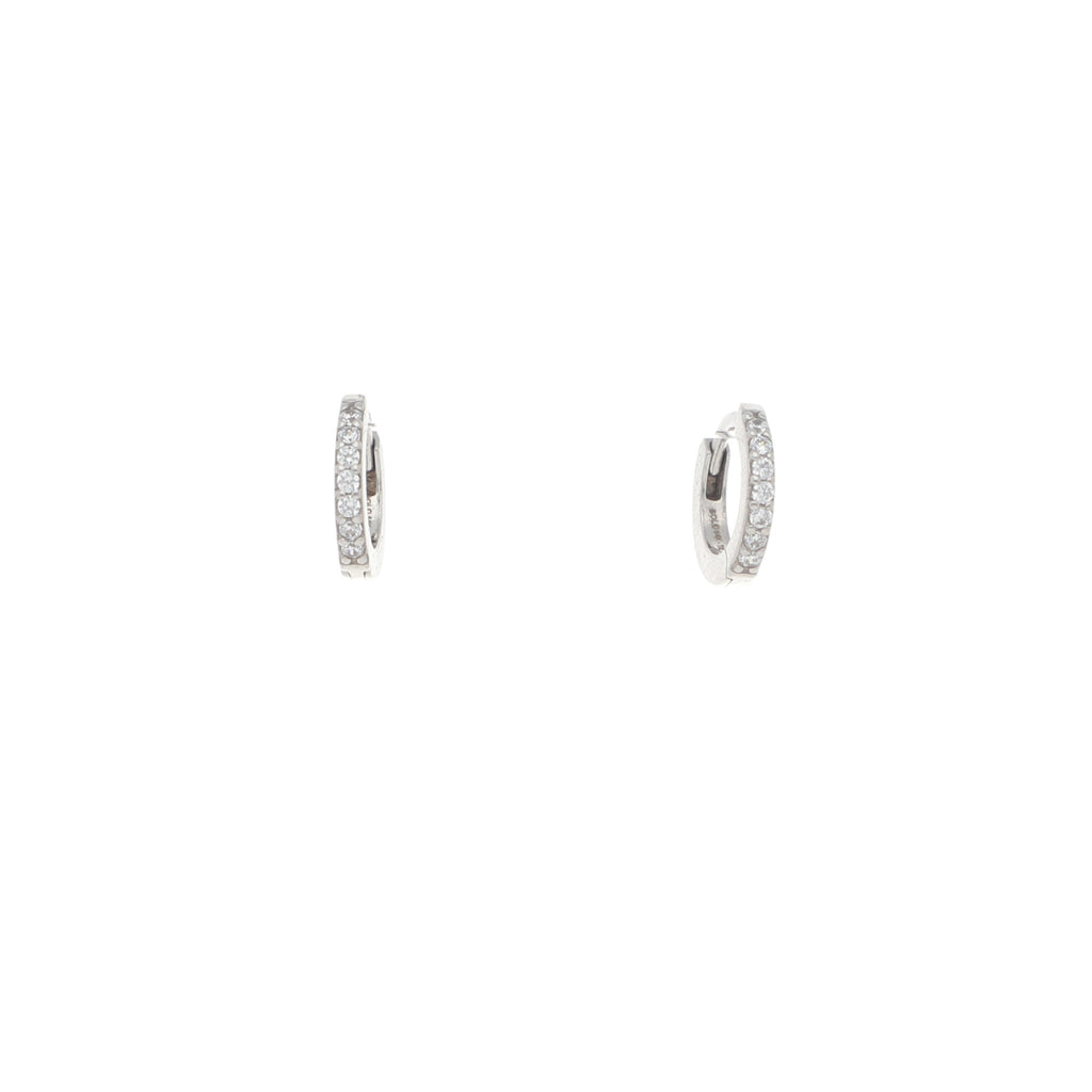 Arracadas Huggies de Oro de 14k con Circonias