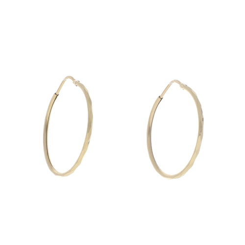 Arracadas Medianas Facetadas de Oro de 14k