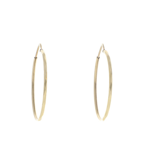 Arracadas Grandes Facetadas de Oro de 14k