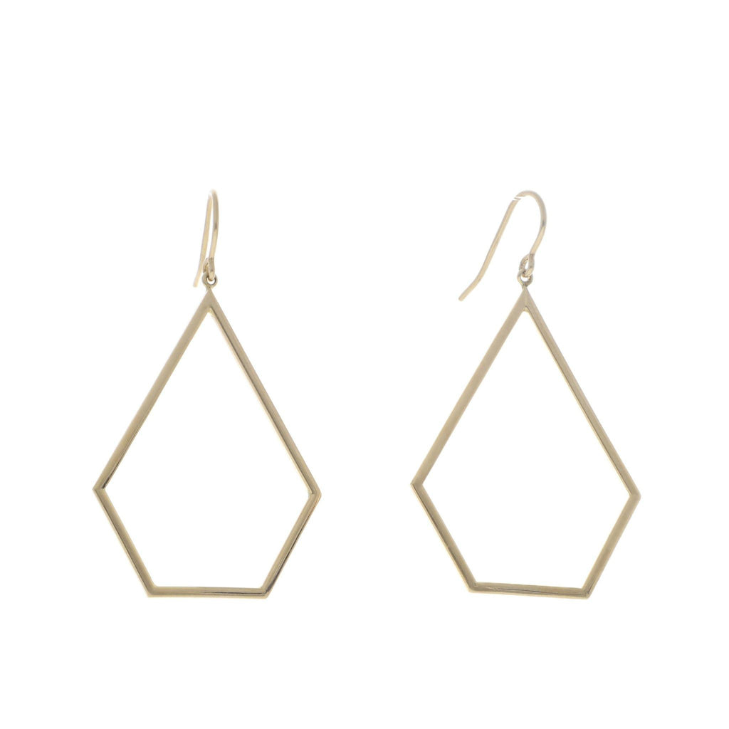Aretes de Pentágono de Oro de 14k - Alnur Joyería