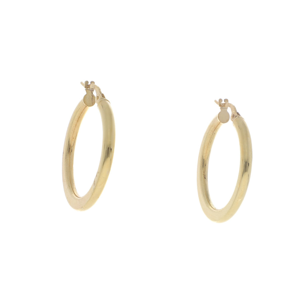 Arracada Tubular Grande de Oro de 14k