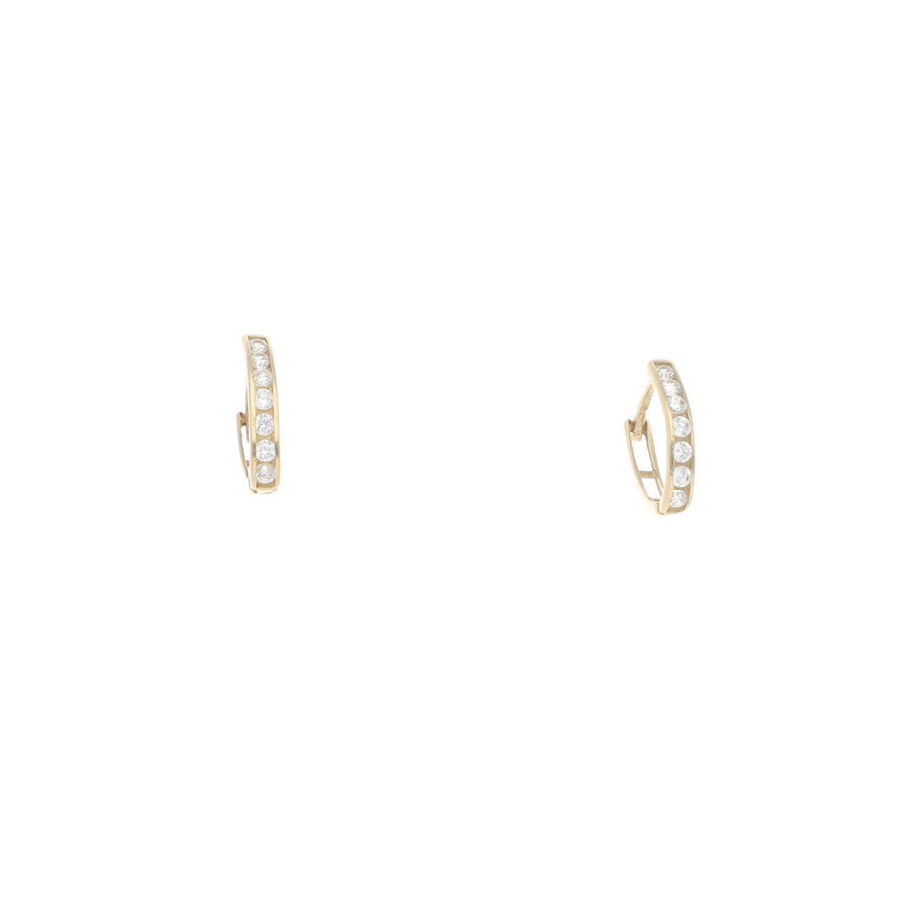 Arracadas Huggies de Oro de 14k con Circonias