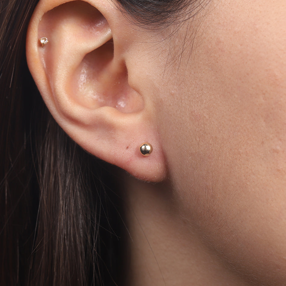 Broqueles de Bola de 5mm de Oro Amarillo de 14k