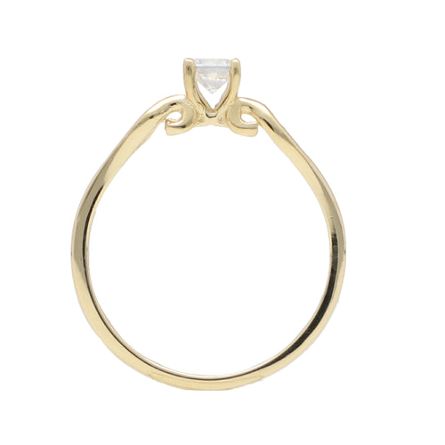 Anillo De Compromiso Tiara Dorada