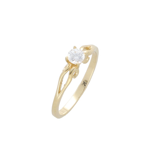 Anillo De Compromiso Tiara Dorada