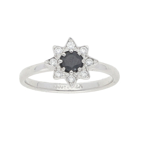 Anillo Estrella Flor Negra