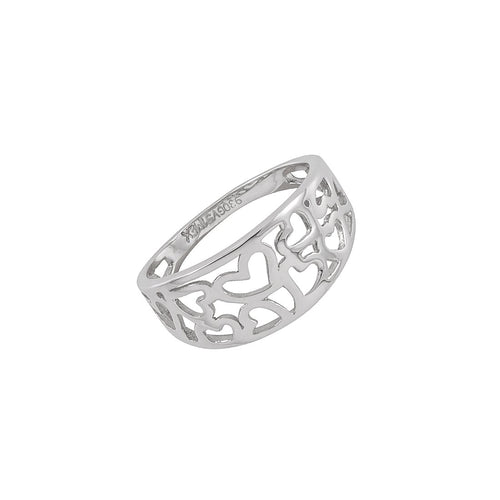 Anillo Corazon Calado de Plata