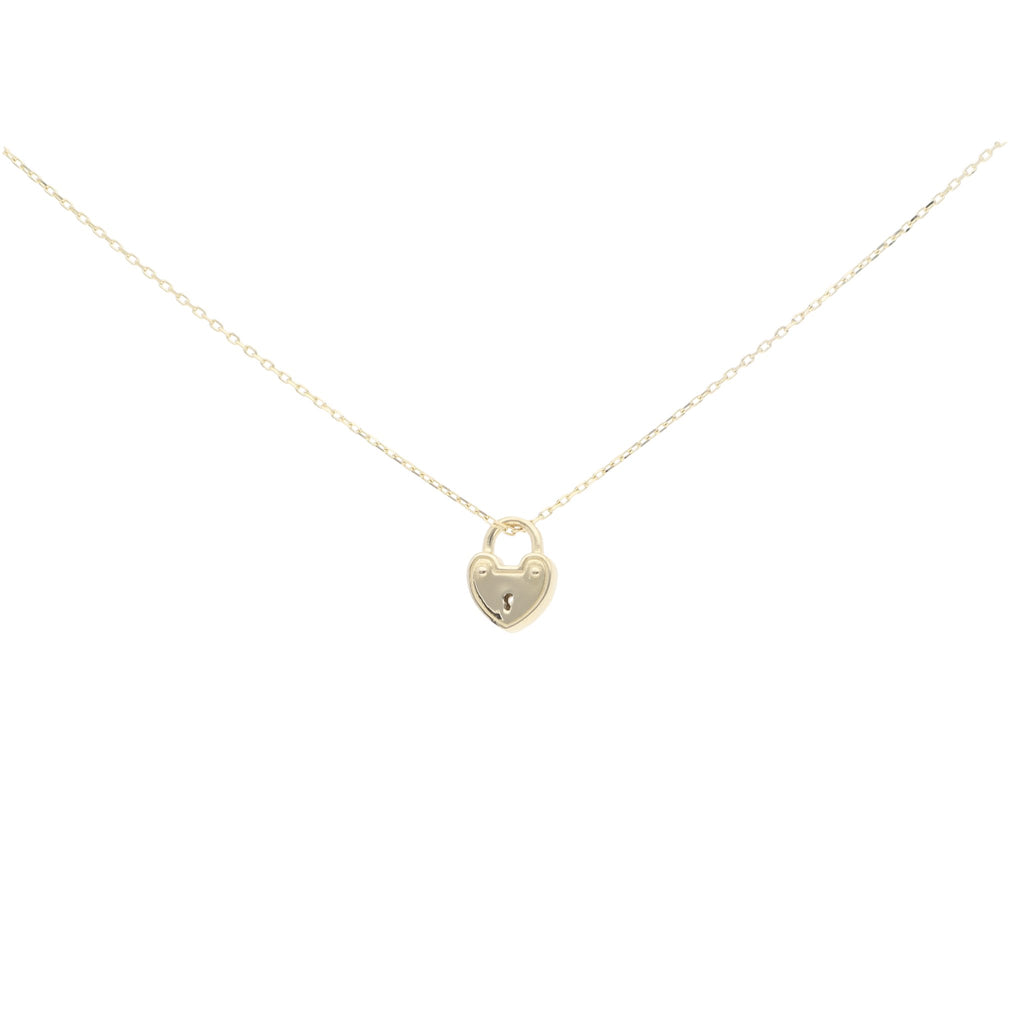 Gargantilla de Candado de Corazón de Oro de 14k - Alnur Joyería