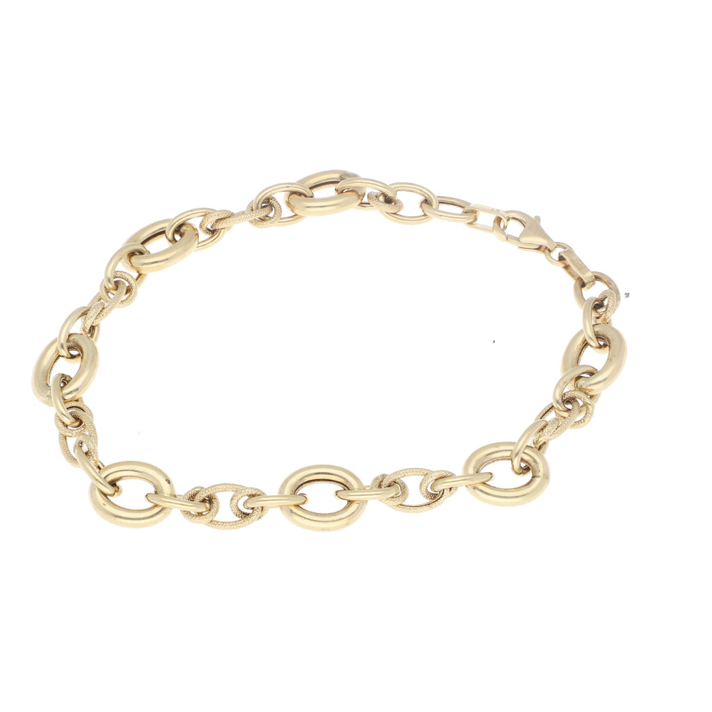 Pulsera de Eslabon Ancho de Oro Amarillo de 14k - Alnur Joyería
