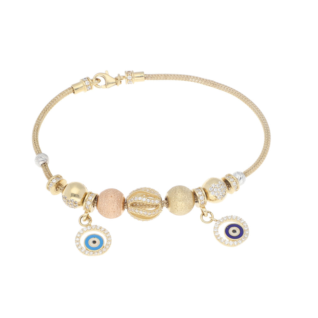 Pulsera de Charms de Oro Florentino de 14k - Alnur Joyería
