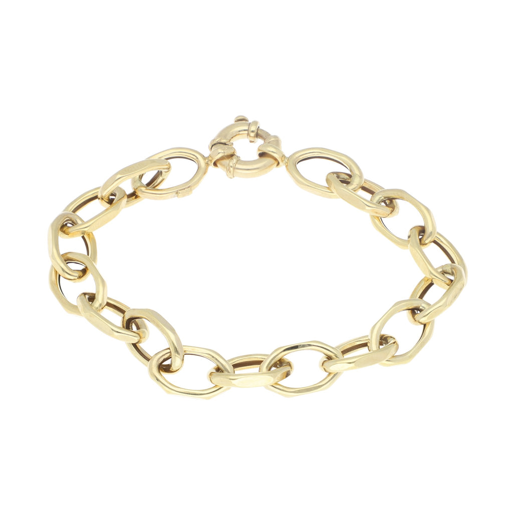 Pulsera de Esllabon Oval de Oro Amarillo de 14k - Alnur Joyería