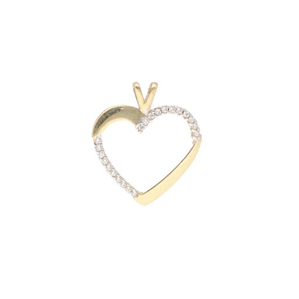 Dije de Corazón de Oro de 14k con Circonias