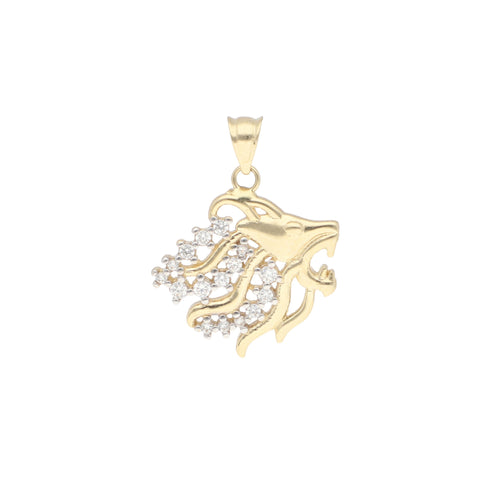 Dije de Leon de Oro de 14k con Circonias