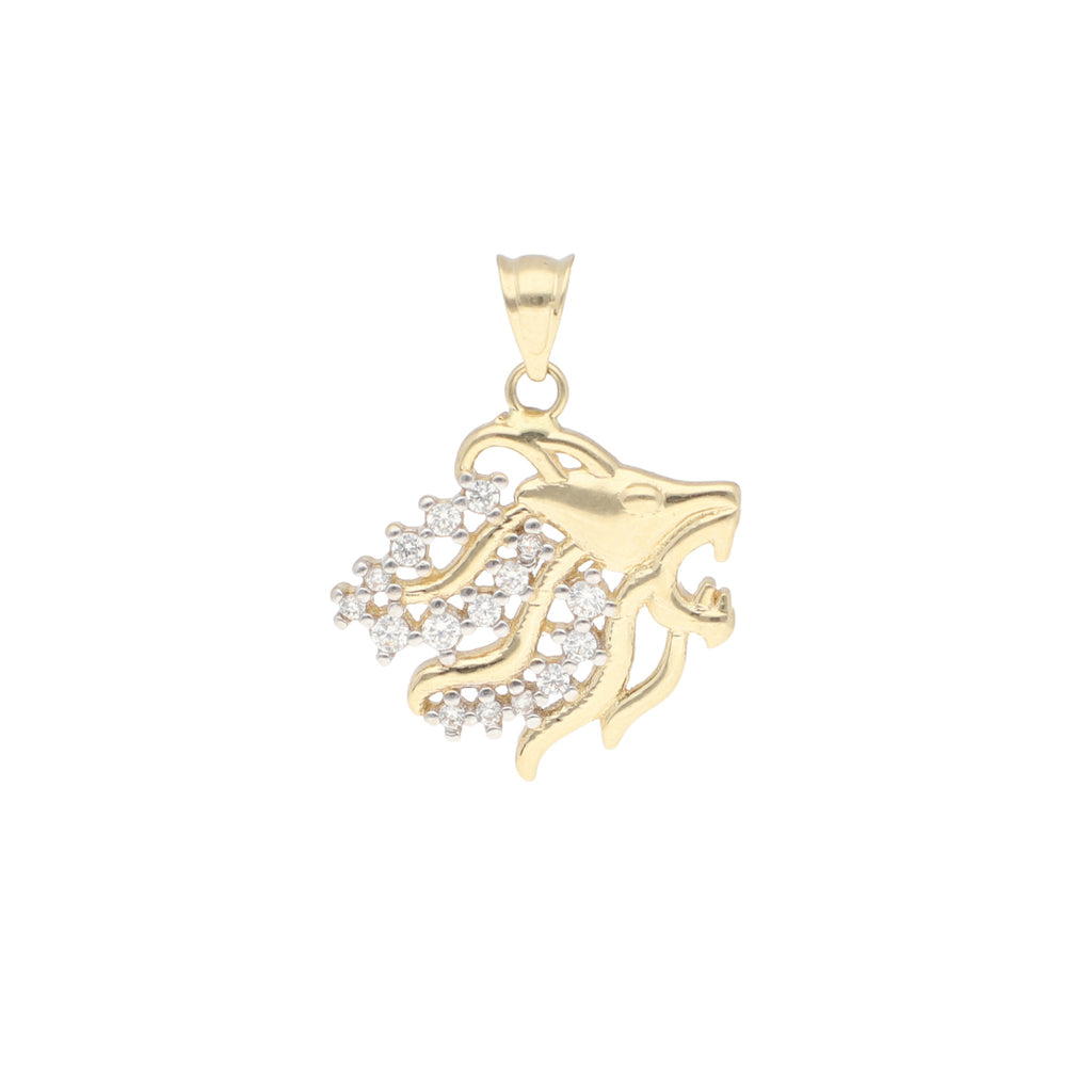Dije de Leon de Oro de 14k con Circonias