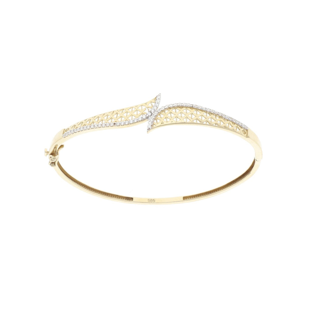 Brazalete de Oro Amarillo de 14k con Circonias - Alnur Joyería
