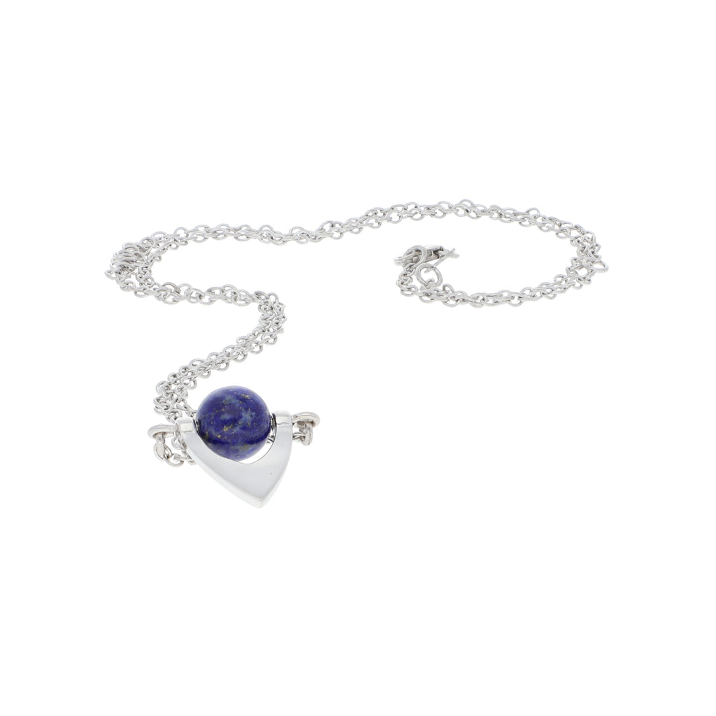 Gargantilla de Plata con Lapis Lazuli y Baño de Rodio - Alnur Joyería