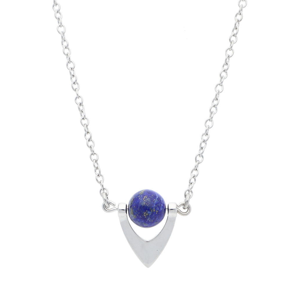 Gargantilla de Plata con Lapis Lazuli y Baño de Rodio - Alnur Joyería
