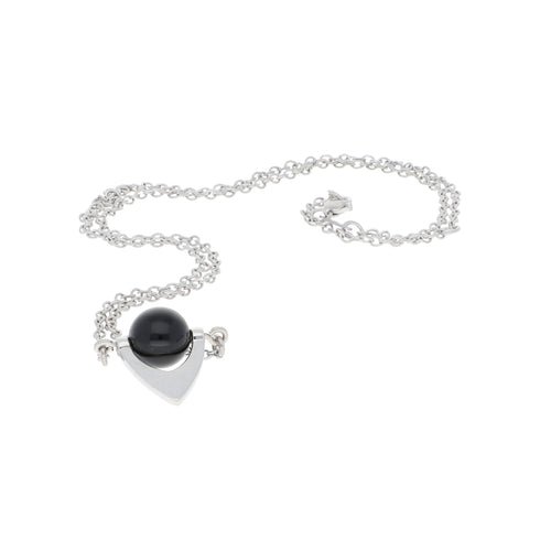 Gargantilla de Plata con Onyx y Baño de Rodio - Alnur Joyería
