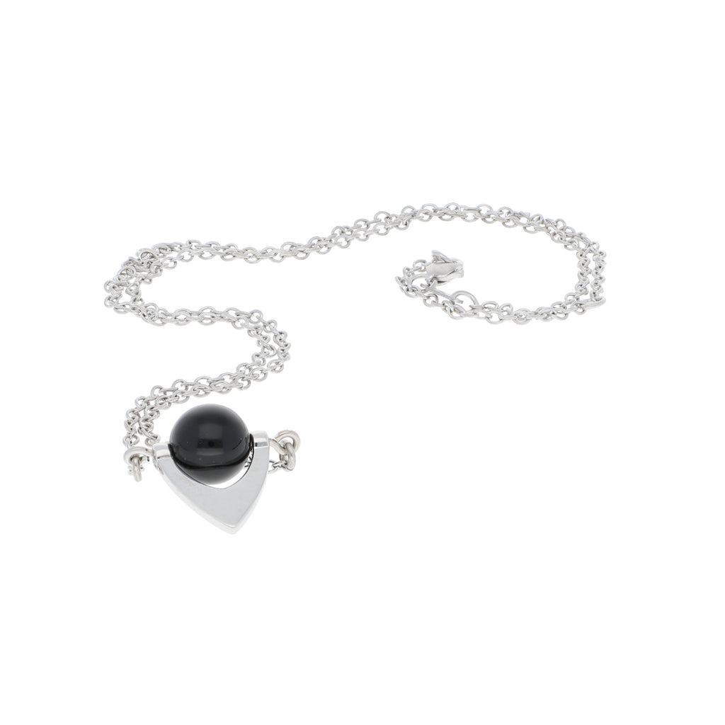 Gargantilla de Plata con Onyx y Baño de Rodio - Alnur Joyería