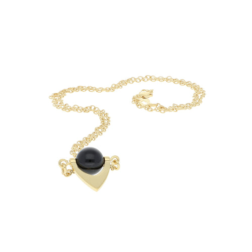 Gargantilla de Plata con Onyx y Baño de Oro - Alnur Joyería
