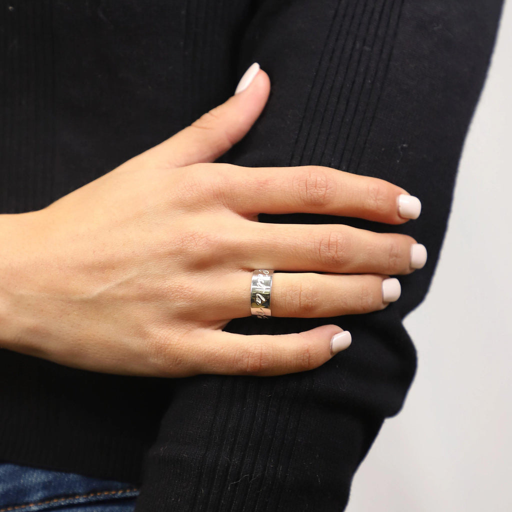 Anillo C'est la Vie (Asi es la Vida) de Plata con Baño de Rodio - Alnur Joyería
