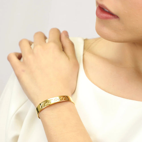 Brazalete C'est la Vie (Asi es la Vida) de Plata con Baño de Oro - Alnur Joyería
