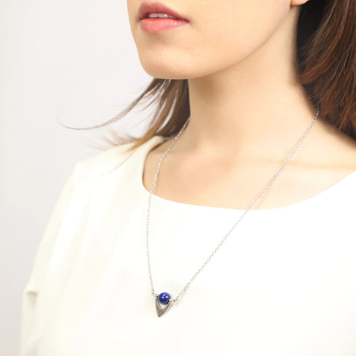 Gargantilla de Plata con Lapis Lazuli y Baño de Rodio - Alnur Joyería